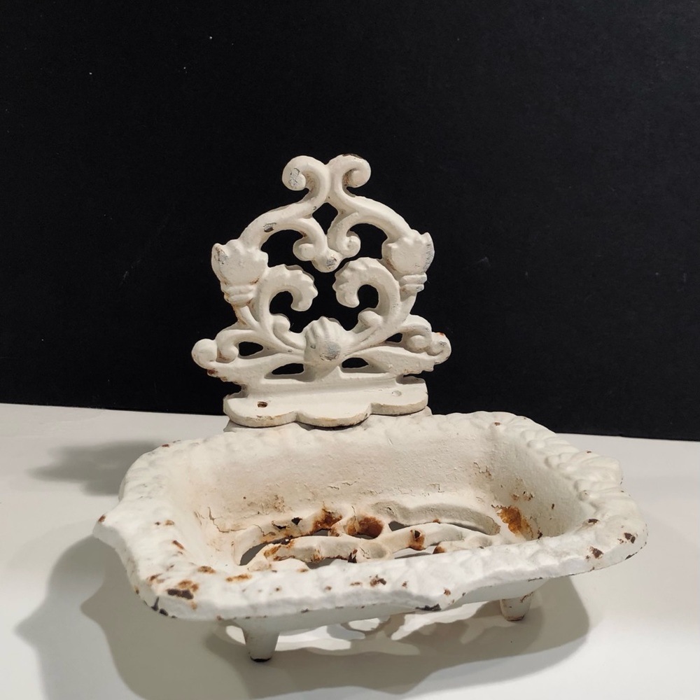 Vintage Cast Iron Soap Dish Rustic Modern Farmhouse Kitchen Bathroom
